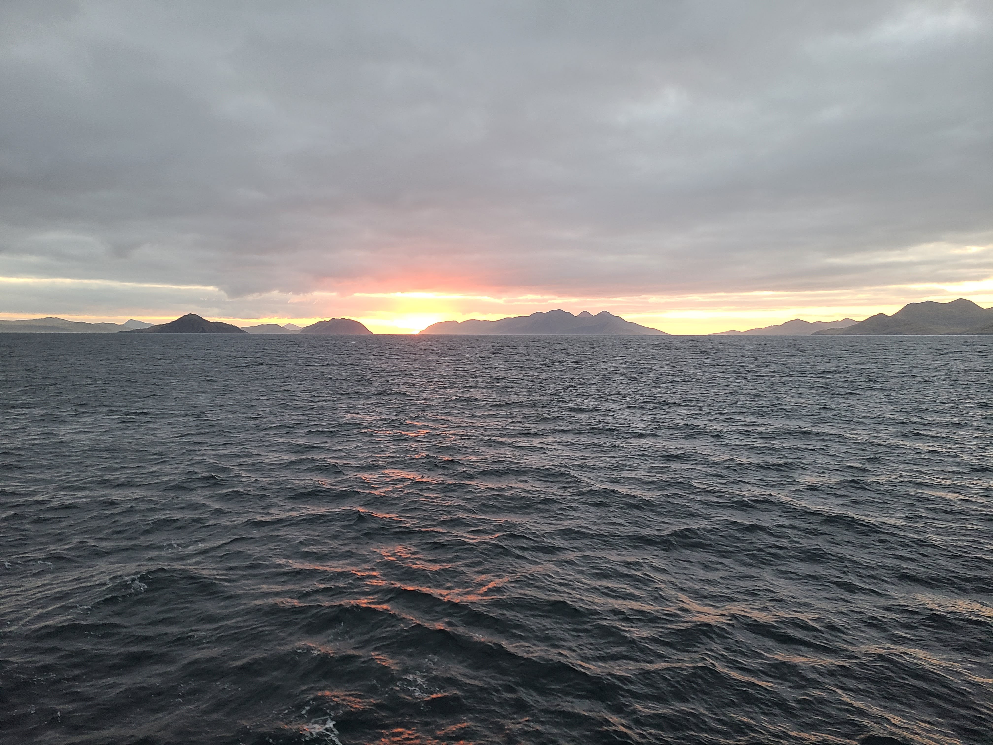 Adak island at sunrise